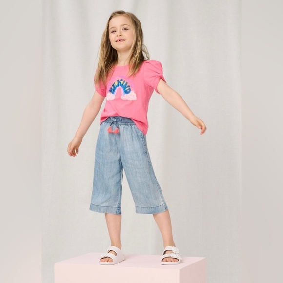 NWT Hatley Blue Wash Culottes Pants - Picture 4 of 4